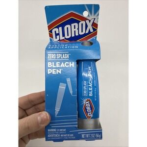 Clorox Dual Tip Zero Splash Bleach Pen 2oz Fine Point Broad Scrubber New